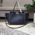 Replica VALENTINO Rockstud large tote 0973 dark blue Tl19645HB48