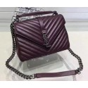 Replica YSL Classic Monogramme Flap Bag Calfskin Leather Y22369 Wine Tl15212BB13