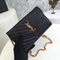 Replica YSL WOC Classic Monogramme Flap Bag Cannage Pattern Y1003 Black Tl15139Ye83