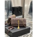 SAINT LAUREN KATE 99 CHAIN BAG WITH TASSEL IN RAFFIA Y664276 Coffee Tl14360lu18