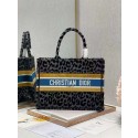 SMALL DIOR BOOK TOTE Embroidery C1287-4 Black&gray Leopard Print Tl8404Kf26