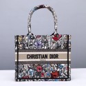 SMALL DIOR BOOK TOTE Multicolor Mille Fleurs Embroidery M1265 Tl8135oJ62