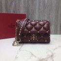 VALENTINO Candy quilted leather cross-body bag 0072 dark red Tl19660lU52