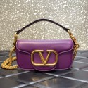 VALENTINO GARAVANI MINI LOCO Calf leather Shoulder Bag 1W2B0K purple Tl19254CD62