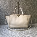 Valentino Garavani Rockstud Tote Bag Original Leather 1917B white Tl19724MB38