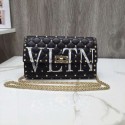 VALENTINO Rockstud quilted leather cross-body bag 5830 black Tl19677np57