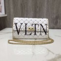 VALENTINO Rockstud quilted leather cross-body bag 5830 white Tl19678JD28