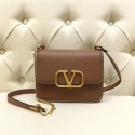 VALENTINO VLOCK Origianl leather shoulder bag 0905 brown Tl19451De45