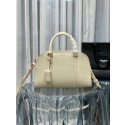 YSL CASSANDRA MEDIUM TOP HANDLE BAG IN GRAIN DE POUDRE EMBOSSED LEATHER Y305454 cream Tl14667uk46