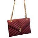 YSL Classic Monogramme Flap Bag Cannage Pattern 311224 Burgundy Tl15344MB38