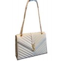 YSL Classic Monogramme Flap Bag Cannage Pattern 311224 White Tl15348UE80