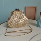 AAA Replica miu miu Matelasse Nappa Leather Shoulder Bag 5BB016L gold Tl18590Oy84