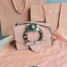 Best Replica miu miu Matelasse Nappa Leather mini Shoulder Bag 5ED084 pink Tl18541bj75