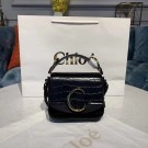 Chloe Original Crocodile skin Leather Top Handle Small Bag 3S030 Black Tl17918ER88