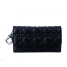 Dior Bi-Flod Wallet in Lambskin Leahter CD086 Black Tl9319Hn31