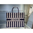 DIOR BOOK TOTE Blue D-Stripes Embroidery M1286Z Tl8745yx89