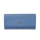 Fake Prada Saffiano Metallic Flap Wallets 1M1290 SkyBlue Tl6746RY48