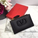 Fake VALENTINO Origianl leather Card Holder 066 black Tl19774GR32