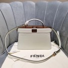 Fendi PEEKABOO ISEEU EAST-WEST leather bag 8BN323A white Tl13004Ea63