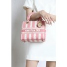 Knockoff High Quality DIOR MEDIUM LADY D-LITE BAG Pink D-Stripes Embroidery M0565 Tl8747Lg12