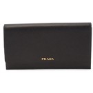 Knockoff PRADA Saffiano Leather Bi-Fold Wallet 1M1311 Black Tl6760Lg61