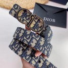 Luxury DIOR-ID BELT Canvas 35 MM B0111UM dark blue Tl11029Lv15