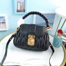 miu miu Matelasse Nappa Leather Top-handle Bag 6998 black Tl18597EC68