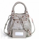 Replica Balenciaga Shiny Calfskin Top Handle Bag 115478 Light Gray Tl16173zR45