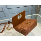 Replica Dior SMALL DIOR CARO BAG Soft Cannage Calfskin M9241 Cognac-Colored Tl8741Ac56