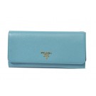 Replica Prada Saffiano Metallic Flap Wallets 1M1290 Light Green Tl6745SV68