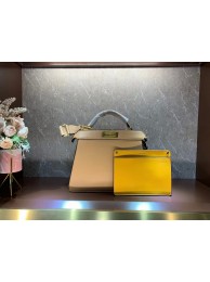 AAAAA Imitation FENDI PEEKABOO ISEEU MEDIUM leather bag 8BN321A6 apricot Tl12872Sy67