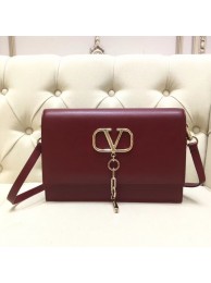 AAAAA Imitation VALENTINO VLOCK Origianl leather shoulder bag 0909 Burgundy Tl19442Sy67