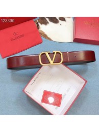 AAAAA Knockoff Valentino Original Calf Leather Belt wide 4.0CM 3603 Wine Tl20765Pg26