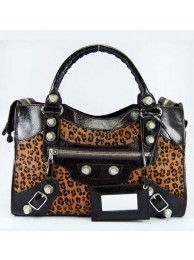 Balenciaga 084332 Dark Coffee Leopard Horsehair Bag Tl16093ER88