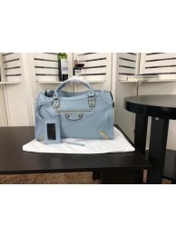 Balenciaga Giant City Gold Studs Handbag B084334 Light Blue Tl16042EC68