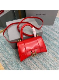 Balenciaga Hourglass XS Top Handle Bag shiny box calfskin 28331 red Tl15935nS91