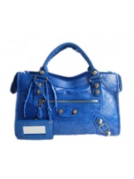 Balenciaga Lampskin Handbag 084332A Blue Tl16335dV68