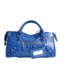 Balenciaga Lampskin Leather Handbag 084828 Blue Tl16317Il41