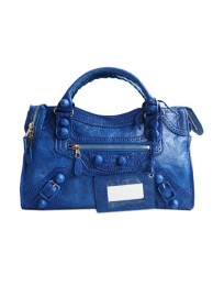 Balenciaga Lampskin Leather Handbag 084832 Blue Tl16313AM45