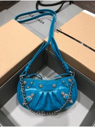 Balenciaga LE CAGOLE MINI PURSE WITH CHAIN 6958141 blue Tl15880KX51