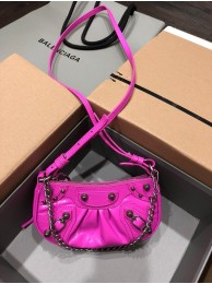 Balenciaga LE CAGOLE MINI PURSE WITH CHAIN 6958141 bright pink Tl15882Ym74