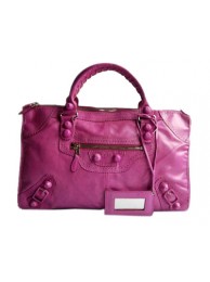 Balenciaga Leather Handbag 084824 Pink-purple Tl16346ED90