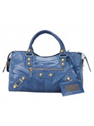 Balenciaga Long Gaint Gold Part Time Bag 085328B Blue Tl16114EB28