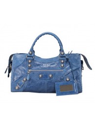 Balenciaga Long Gaint Silver Part Time Bag 085328A Blue Tl16357nE34