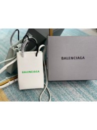 Balenciaga Original Leather Mini Shopper Bag B152865 white&green Tl15991FT35