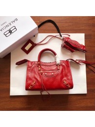 Balenciaga The City Handbag Calf leather 382568 red Tl16015Kn56