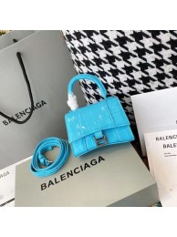 Balenciaga WOMENS HOURGLASS MINI TOP HANDLE BAG M8000 sky blue Tl15915fJ40