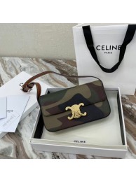 Best 1:1 Celine TRIOMPHE SHOULDER BAG IN TRIOMPHE CANVAS AND CALFSKIN 194143 Tl4740OR71