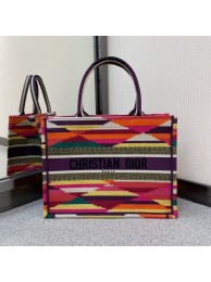 Best 1:1 DIOR BOOK TOTE Multicolor D-Stripes Embroidery M1287Z Tl8755OR71