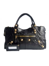 Best Balenciaga Lampskin Handbag 084328B Black Tl16341Ml87